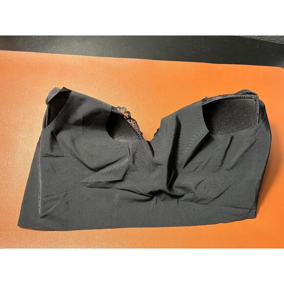 Women's Comfort Bra Black Lace Overlay Wireless Padded Bralette Size XXL - Picture 2 of 5